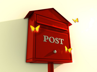 信箱背景粗糙混凝土墙红色信箱老 luxus 木门, 花饰, 信箱邮筒 信箱