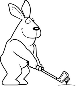 打高尔夫球的卡通兔
