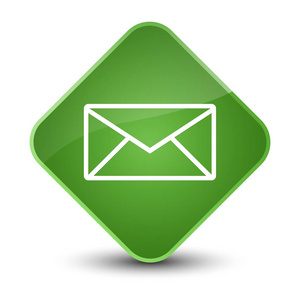电子邮件图标优雅软绿色钻石按钮