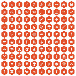 100森林图标六角橙