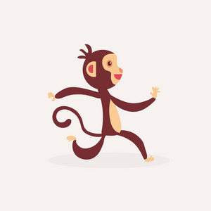可爱的猴子卡通在柔和的背景