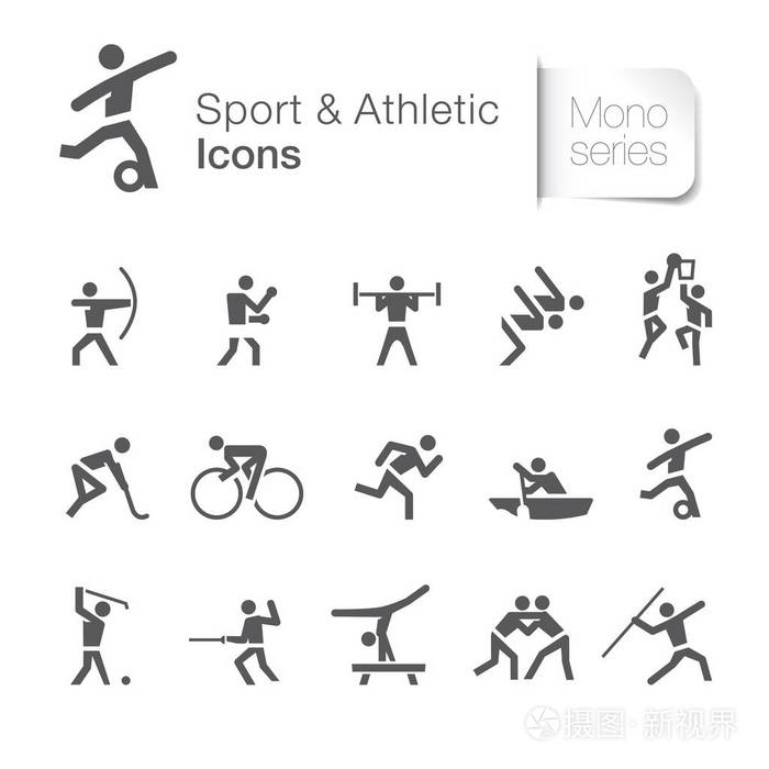 体育相关的图标.适用于运动员和健身项目