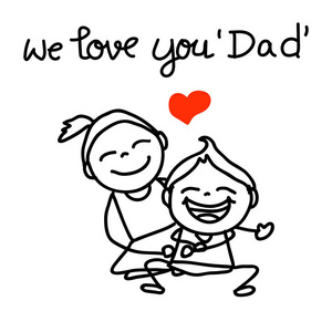 手绘概念卡通人物快乐的父亲节图片