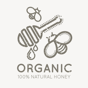 蜜蜂与蜜包的养蜂徽章