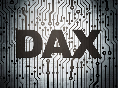股票市场指标概念 Dax 的电路板