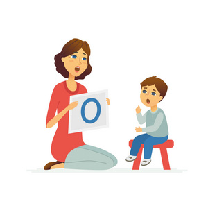 言语治疗师卡通人物插图照片