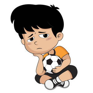 比赛沮丧孩子在比赛中失败了.向量和例证照片