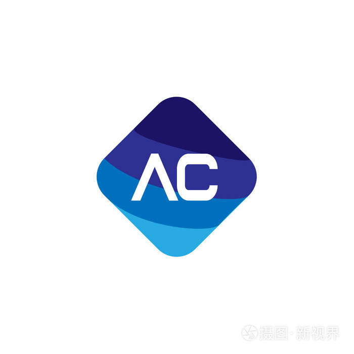首字母 ac 徽标模板设计