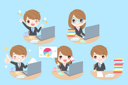 商界人士努力工作照片