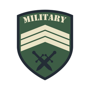 陆军徽章标志与文本空间为您的口号/标记线, 矢量插图照片