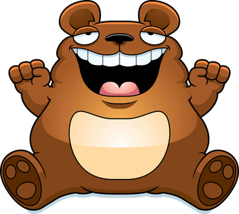 卡通胖熊坐照片