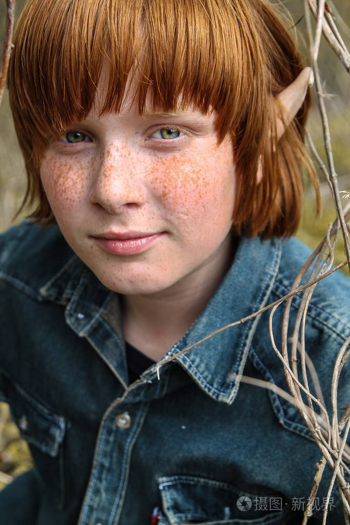 小精灵耳朵的红头发男孩