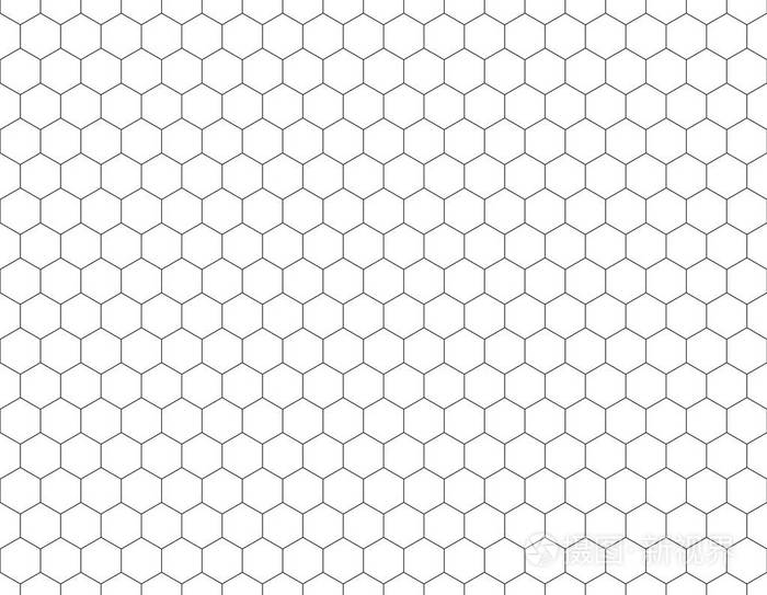 白色六边形形状图案背景.简单无缝网纹.抽象例证