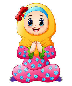 穆斯林的孩子卡通问候照片