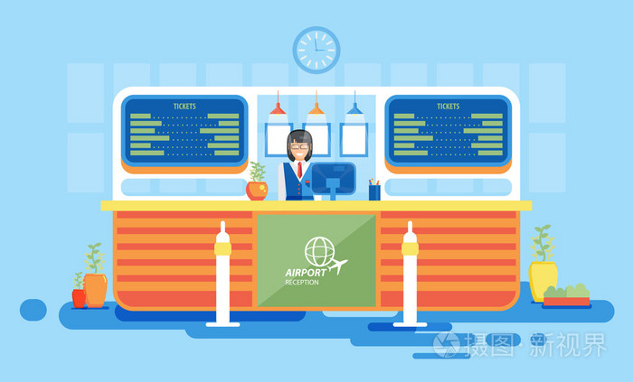内部接待服务台,售票处插画-正版商用图片0qxzqp-摄图新视界