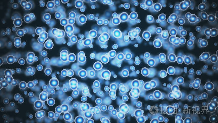 微生物学背景通过显微镜3d 图放大的病毒或细菌的运动
