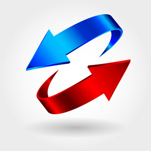 蓝色和红色箭头图片