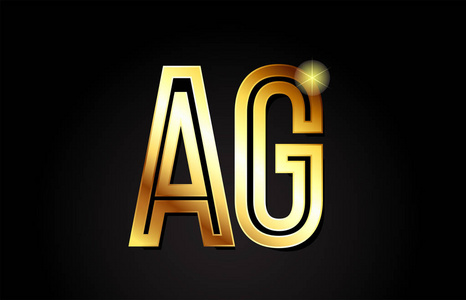 金字母字母 ag g 标志组合设计适合公司或企业