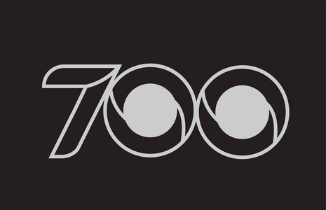 黑白数字700标志设计适合公司或企业