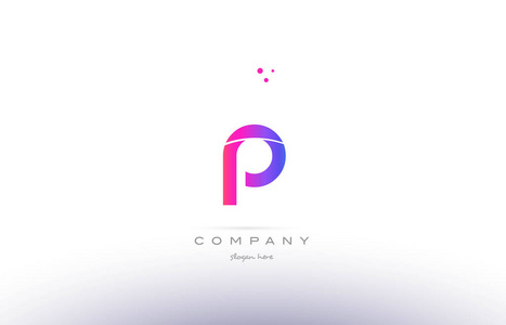 p 粉色现代创意字母表字母标志图标模板