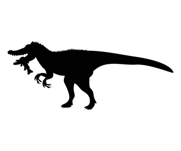 Baryonyx 剪影恐龙侏罗纪史前动物