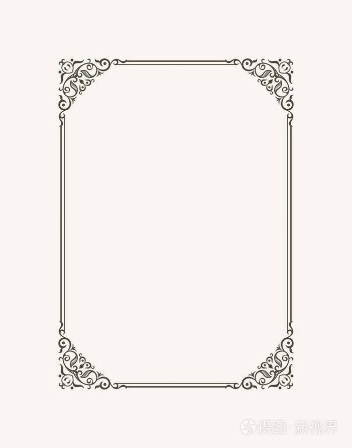 老式的书法框架.黑色和白色矢量边框的邀请, 文凭, 证书, 明信片