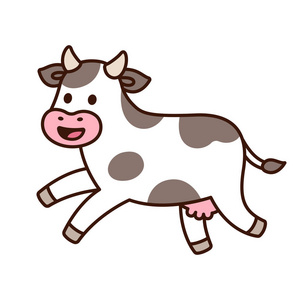 奔跑的牛简笔画图片