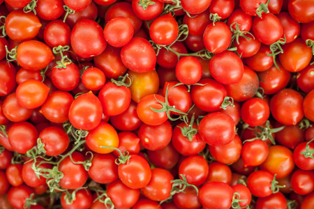 新鲜成熟的西红柿在农场土耳其市场上