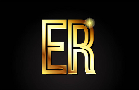 金色字母字母 er r 标志组合设计适合公司或企业照片