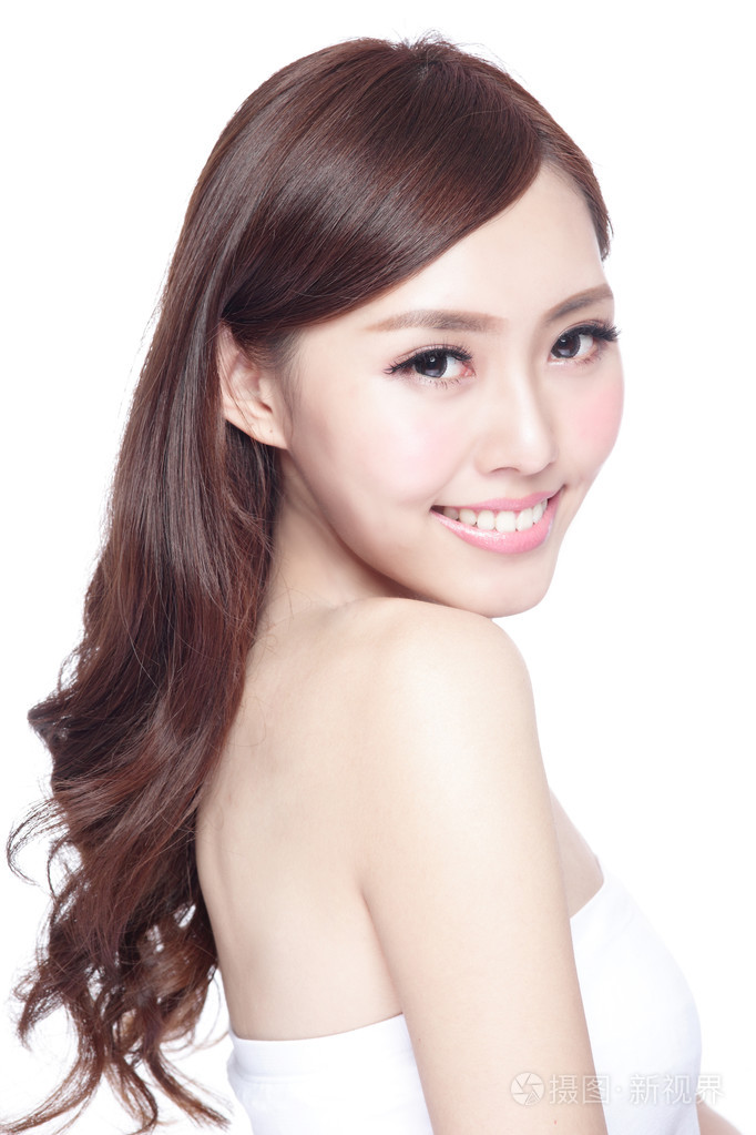 美丽女人带迷人的微笑