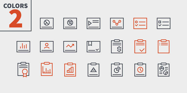 报表 Ui 像素完美的精心制作的矢量细线图标