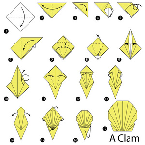 一步一步说明如何使折纸一蛤照片