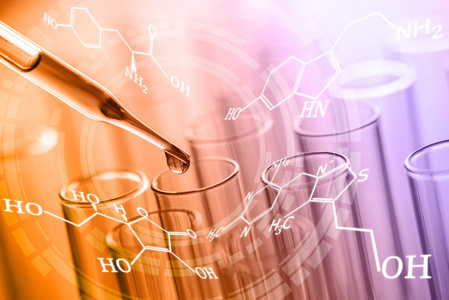 科学实验室试管与化学公式，科学 b