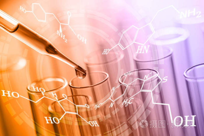 科学实验室试管与化学公式,科学 b