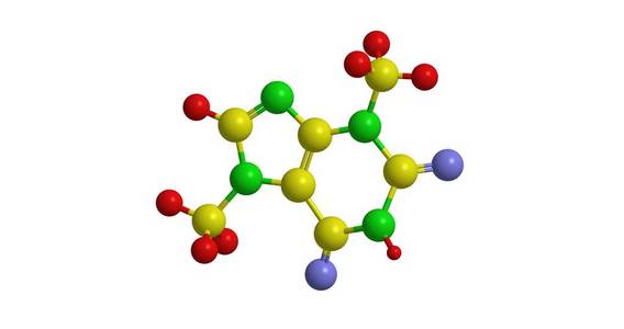 分子结构的可可碱，3d 渲染