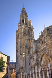 西班牙托莱多历史镇著名大教堂塔