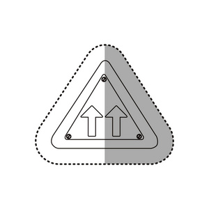 贴纸剪影金属三角框架相同方向箭头道路交通标志