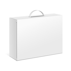 白色产品纸板包装盒，坑槽。孤立在白色背景上的插图。模拟了模板准备好您的设计。矢量 Eps10