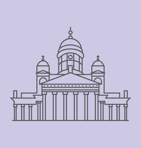 赫尔辛基大教堂矢量图