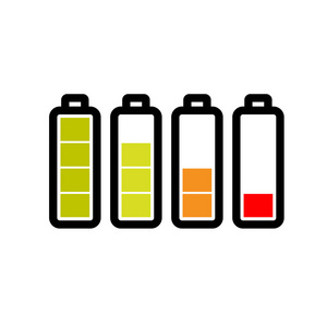水平电池白色背景电池电量的水平照片