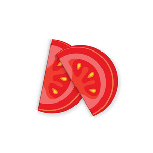 蕃茄片的图标和食物矢量