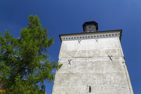 著名的塔 Lotrscak 在萨格勒布
