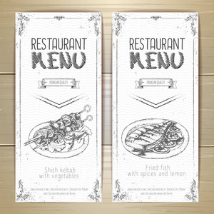 餐厅菜单手绘横幅设置