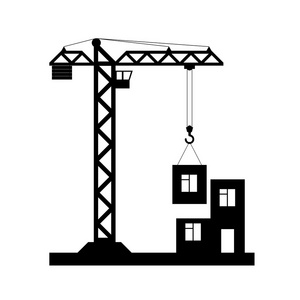 起重机升降器建筑塔式起重机图标-矢量照片