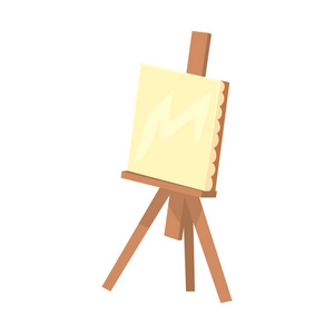 性教育卡通用帆布的木制画架.艺术性的设备彩色卡通矢量图照片