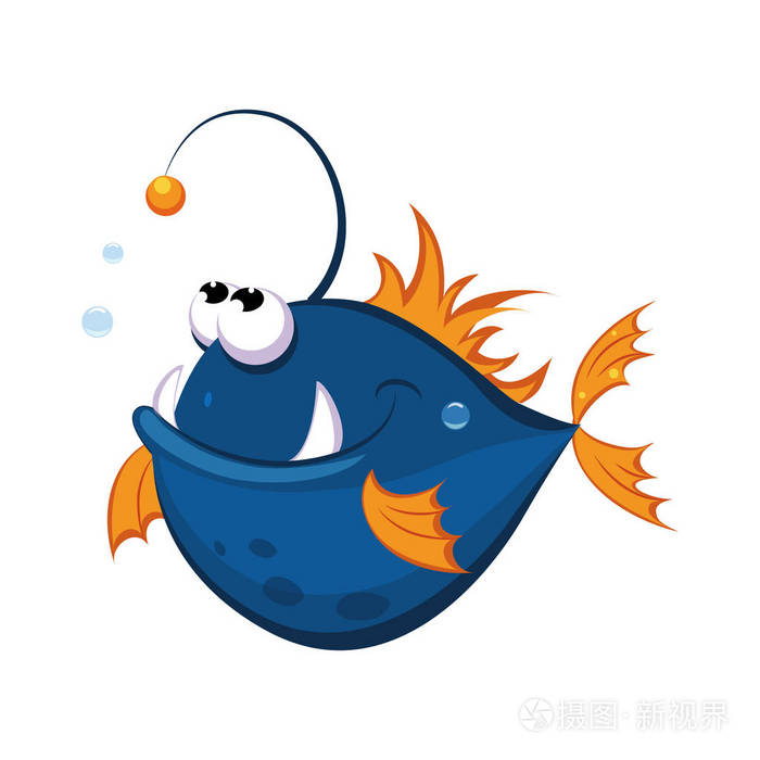 琵琶鱼,海,热带,水族箱用鱼.丰富多彩的卡通人物