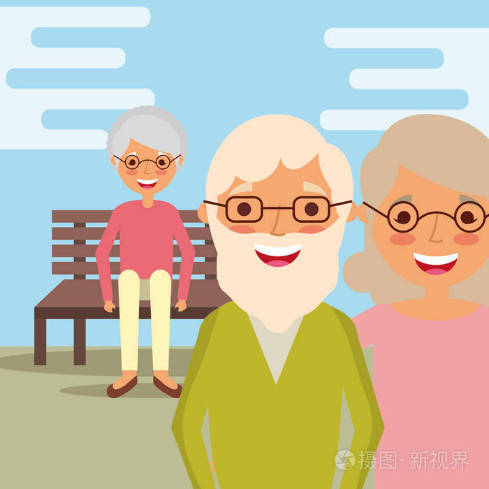 祖父母日人插画-正版商用图片0qzy0g-摄图新视界