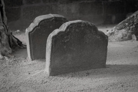 墓碑符号墓碑和墓碑黑白, 万圣节概念照片