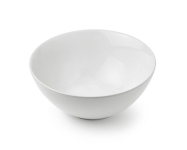 孤立在白色背景上的白碗照片