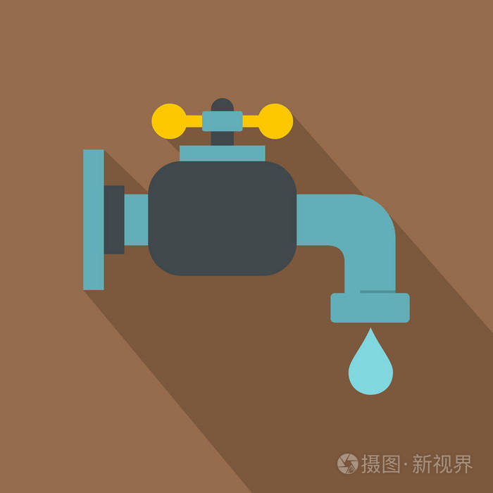 水水龙头图标,平面样式